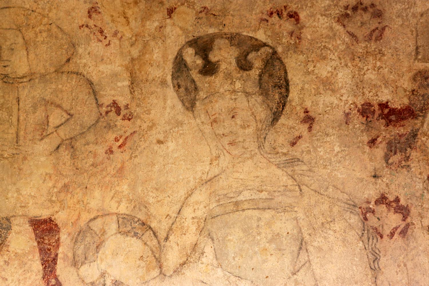 A medieval wall painting at Corby Glen church
