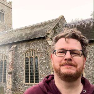Allan Barton outside a Lincolnshire church