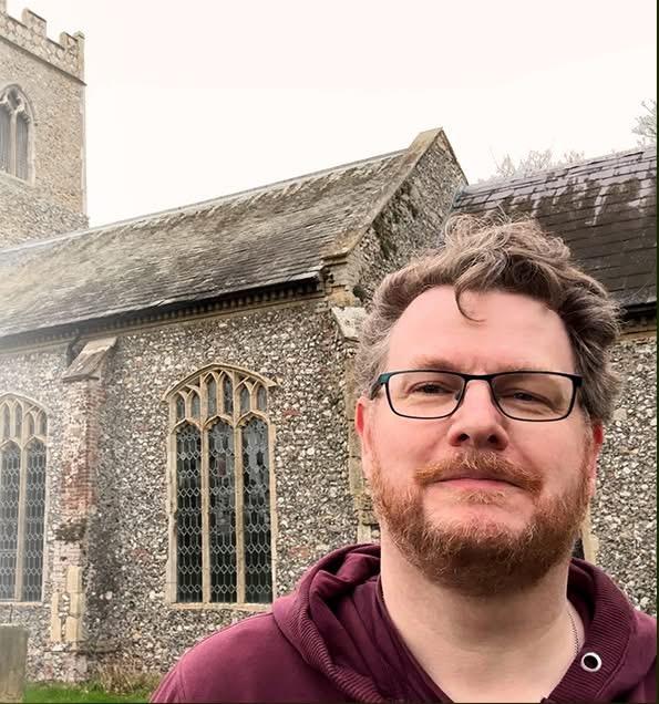 Allan Barton outside a Lincolnshire church